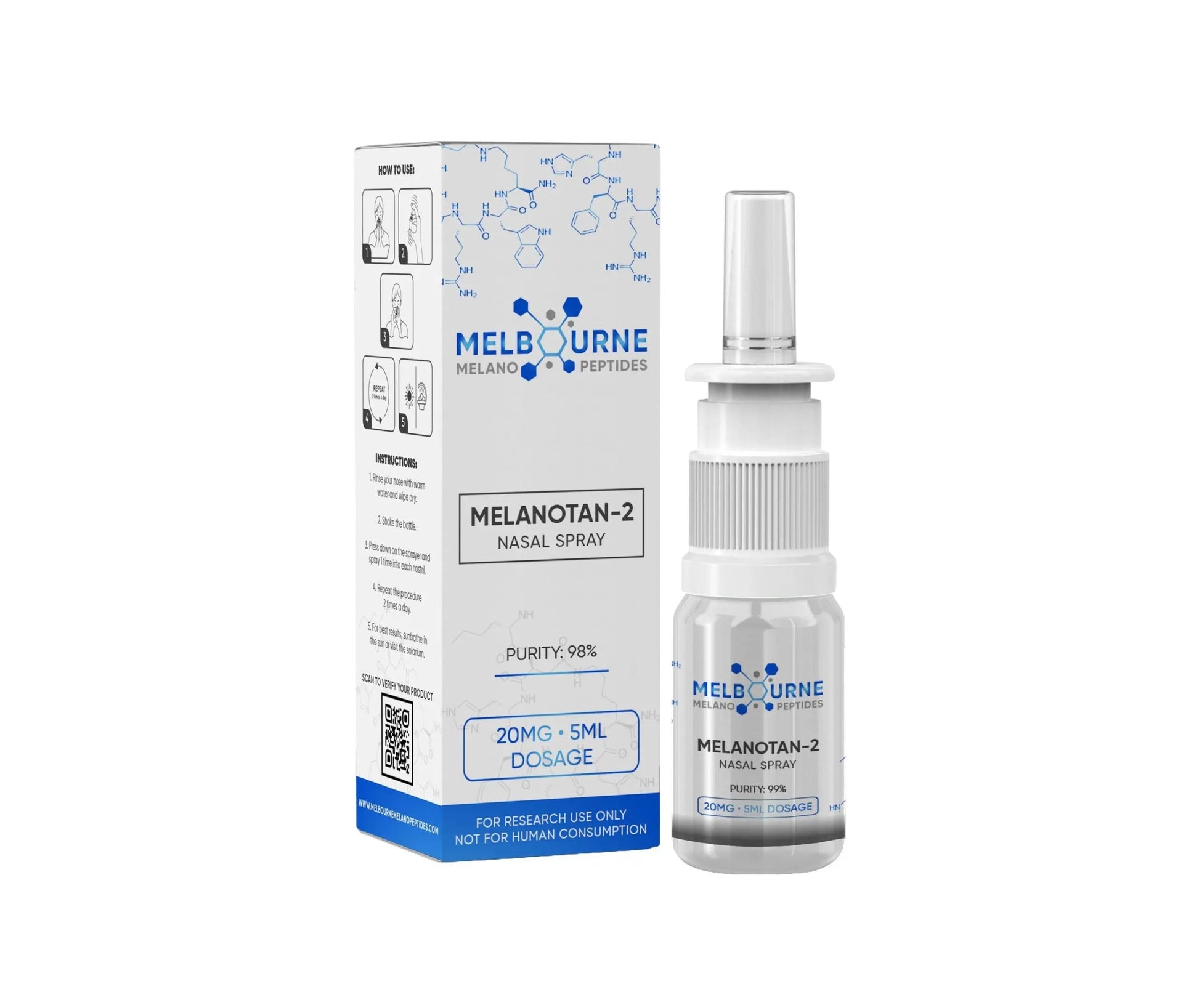 Melanotan II (MT2) Nasal Spray 20mg/5ml Melbounemelanopeptides
